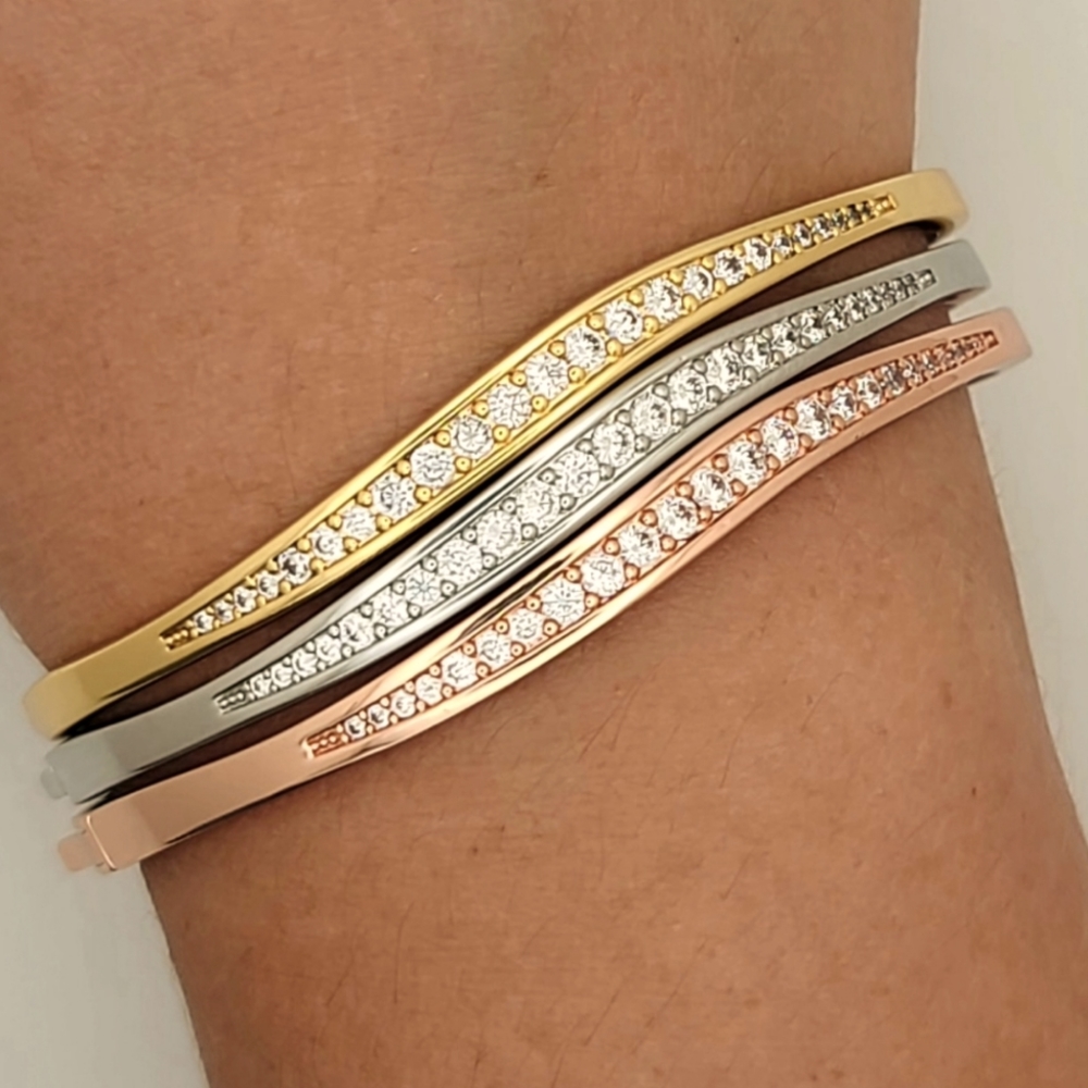 Stackable Bangles With Brilliant Crystals - image 2